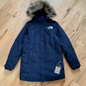 $450 The North Face Parka Outer Boroughs 550 Down Winter Jacket Coat Navy Size S